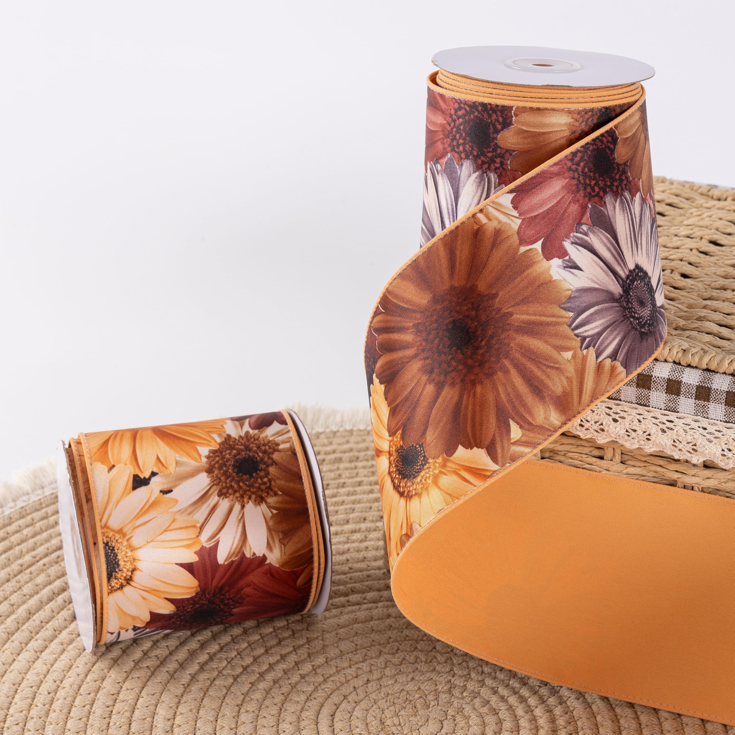 Amazon.com: CSZD RIBBON Sunflower Wired Ribbon Fall Floral